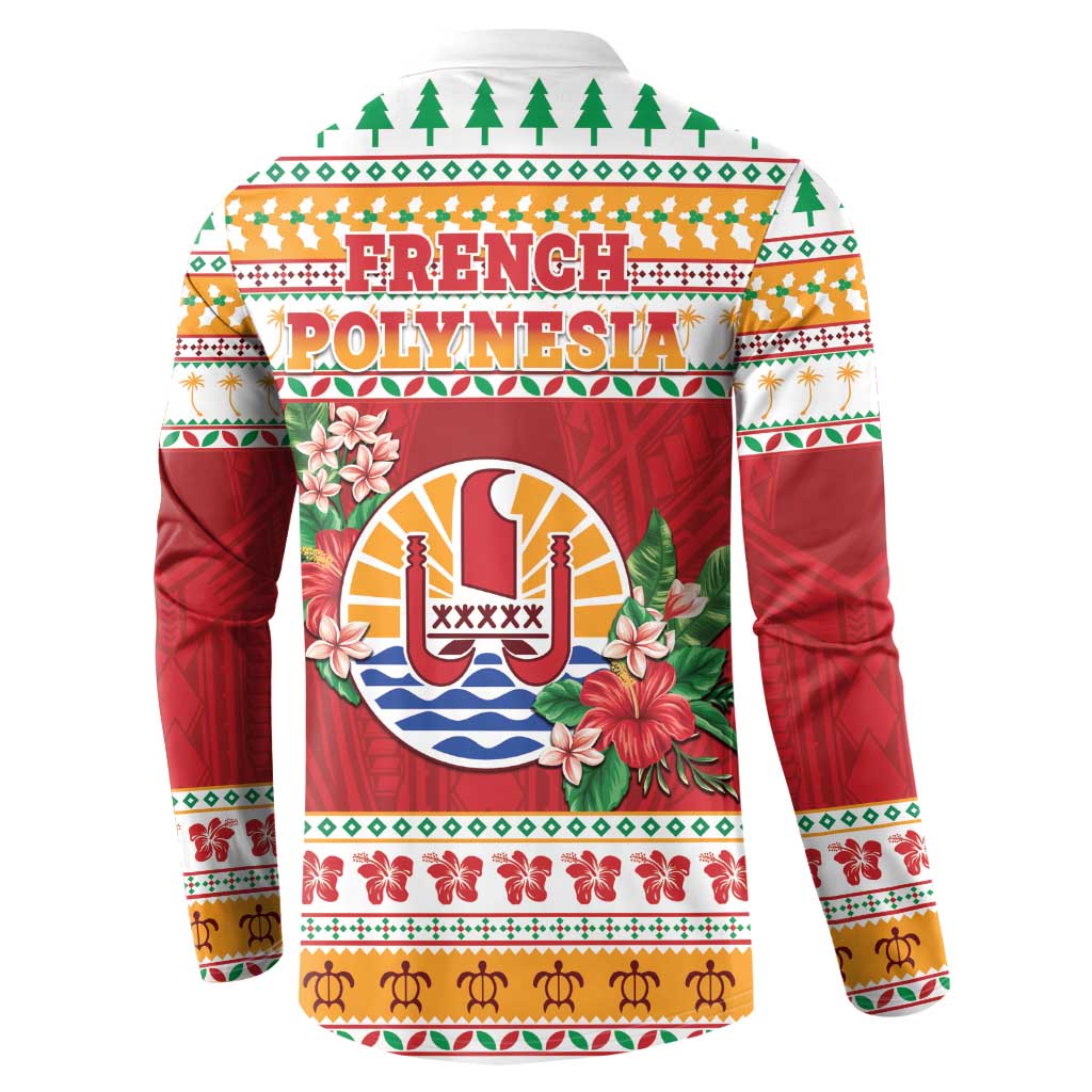 French Polynesia Christmas Button Sweatshirt Coat Of Arms Merry Xmas LT05 - Polynesian Pride