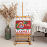 French Polynesia Christmas Canvas Wall Art Coat Of Arms Merry Xmas LT05 - Polynesian Pride