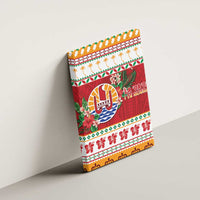French Polynesia Christmas Canvas Wall Art Coat Of Arms Merry Xmas LT05 - Polynesian Pride