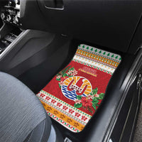 French Polynesia Christmas Car Mats Coat Of Arms Merry Xmas LT05 - Polynesian Pride