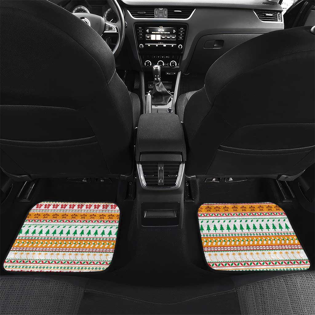 French Polynesia Christmas Car Mats Coat Of Arms Merry Xmas LT05 Set 2pcs - Back Red - Polynesian Pride