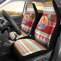 French Polynesia Christmas Car Seat Cover Coat Of Arms Merry Xmas LT05 - Polynesian Pride