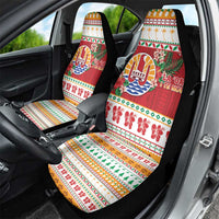 French Polynesia Christmas Car Seat Cover Coat Of Arms Merry Xmas LT05 - Polynesian Pride