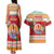 French Polynesia Christmas Couples Matching Tank Maxi Dress and Hawaiian Shirt Coat Of Arms Merry Xmas