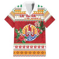 French Polynesia Christmas Hawaiian Shirt Coat Of Arms Merry Xmas LT05 Red - Polynesian Pride