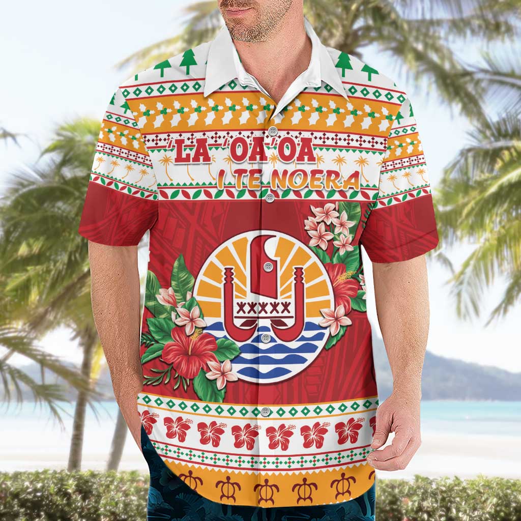 French Polynesia Christmas Hawaiian Shirt Coat Of Arms Merry Xmas LT05 - Polynesian Pride