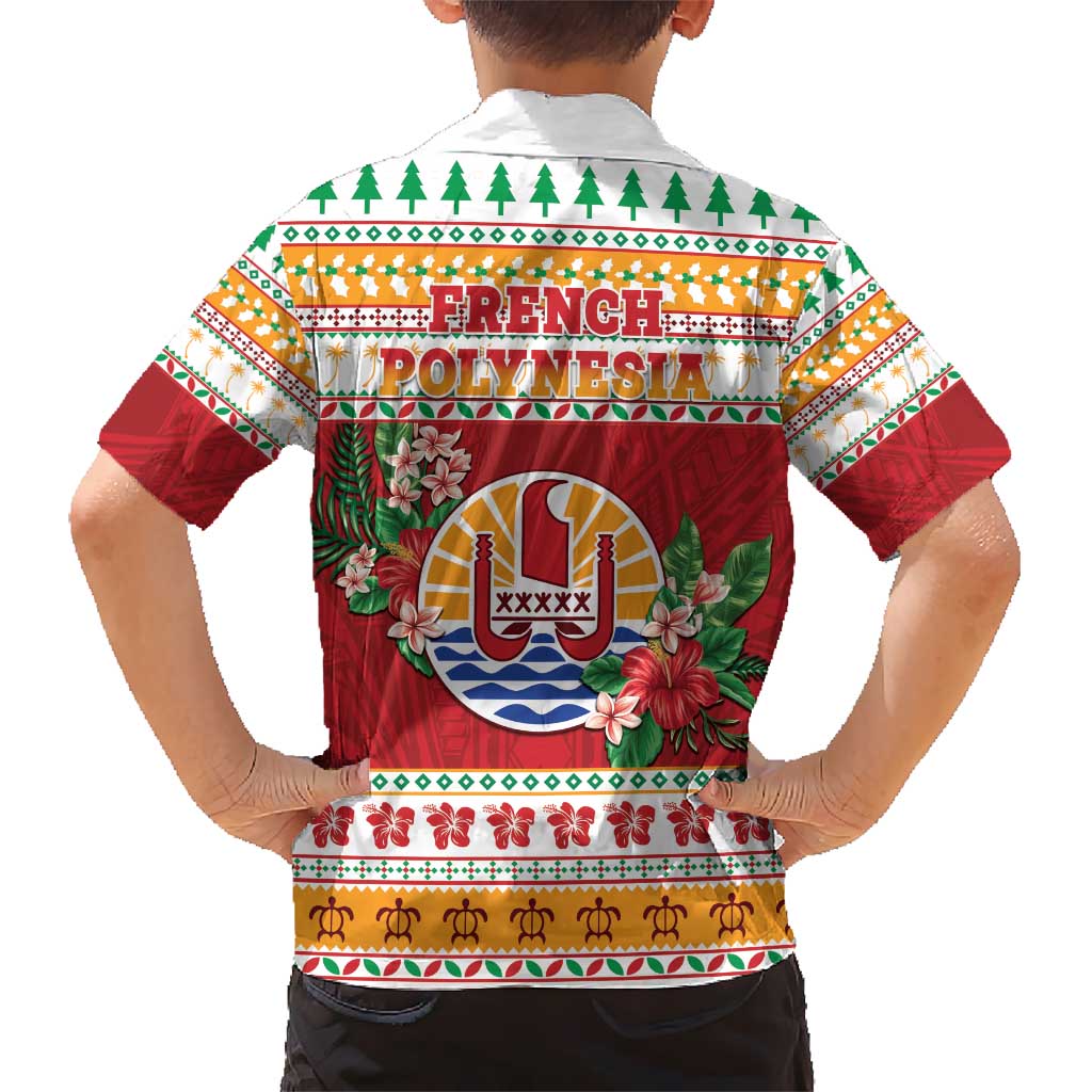 French Polynesia Christmas Hawaiian Shirt Coat Of Arms Merry Xmas LT05 - Polynesian Pride