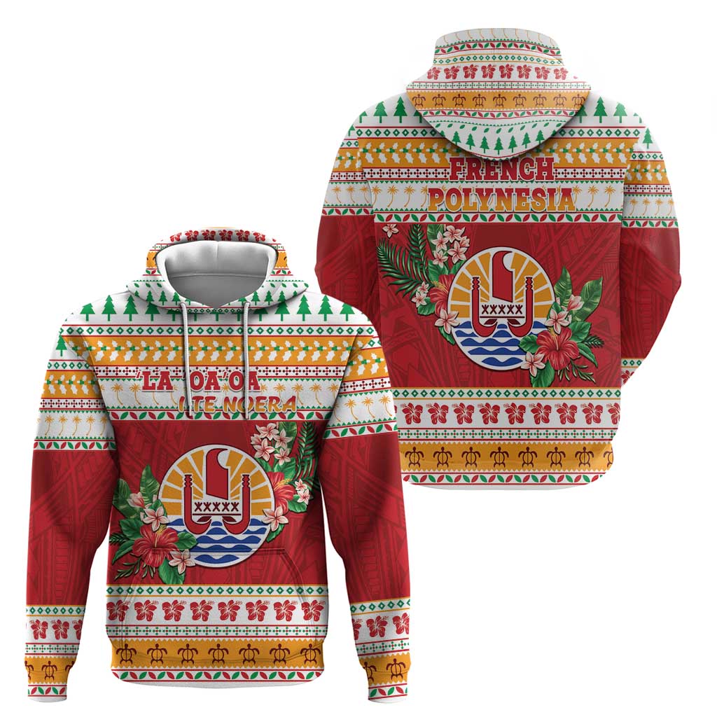 French Polynesia Christmas Hoodie Coat Of Arms Merry Xmas LT05 - Polynesian Pride