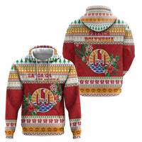 French Polynesia Christmas Hoodie Coat Of Arms Merry Xmas LT05 - Polynesian Pride