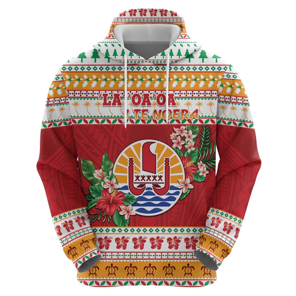 French Polynesia Christmas Hoodie Coat Of Arms Merry Xmas LT05 - Polynesian Pride