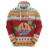 French Polynesia Christmas Hoodie Coat Of Arms Merry Xmas LT05 - Polynesian Pride