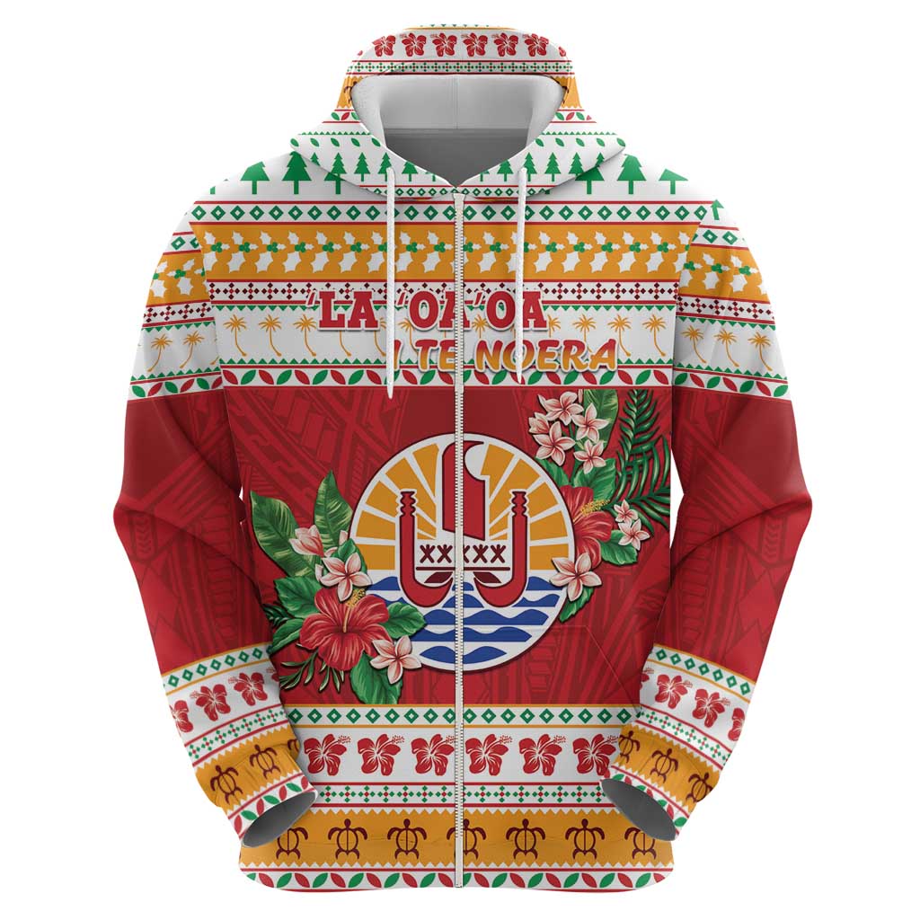 French Polynesia Christmas Hoodie Coat Of Arms Merry Xmas LT05 - Polynesian Pride