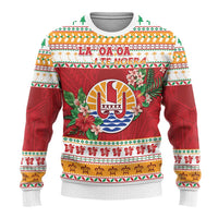 French Polynesia Christmas Ugly Christmas Sweater Coat Of Arms Merry Xmas LT05 - Polynesian Pride