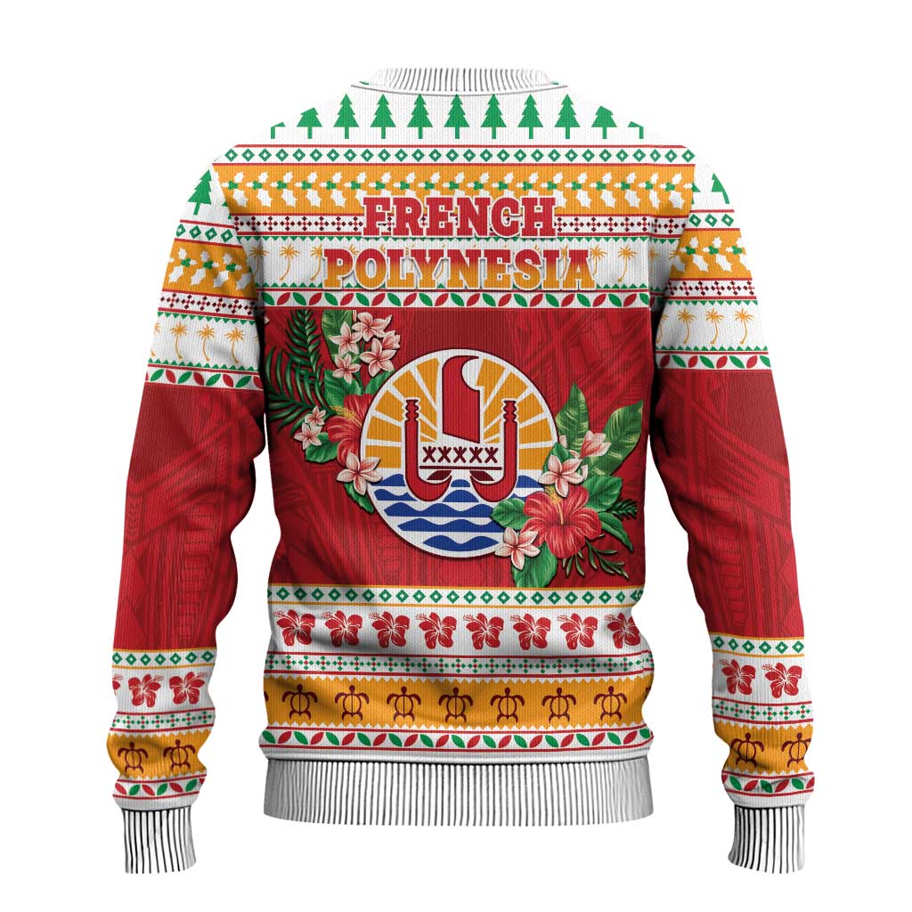 French Polynesia Christmas Ugly Christmas Sweater Coat Of Arms Merry Xmas LT05 - Polynesian Pride