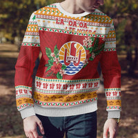 French Polynesia Christmas Ugly Christmas Sweater Coat Of Arms Merry Xmas LT05 - Polynesian Pride