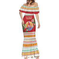 French Polynesia Christmas Mermaid Dress Coat Of Arms Merry Xmas LT05 - Polynesian Pride