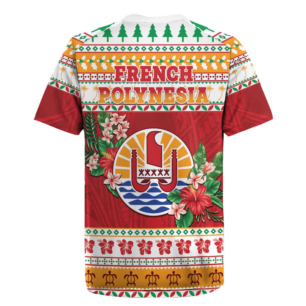French Polynesia Christmas Rugby Jersey Coat Of Arms Merry Xmas LT05 - Polynesian Pride