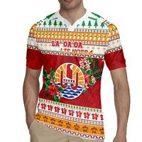 French Polynesia Christmas Rugby Jersey Coat Of Arms Merry Xmas LT05 - Polynesian Pride