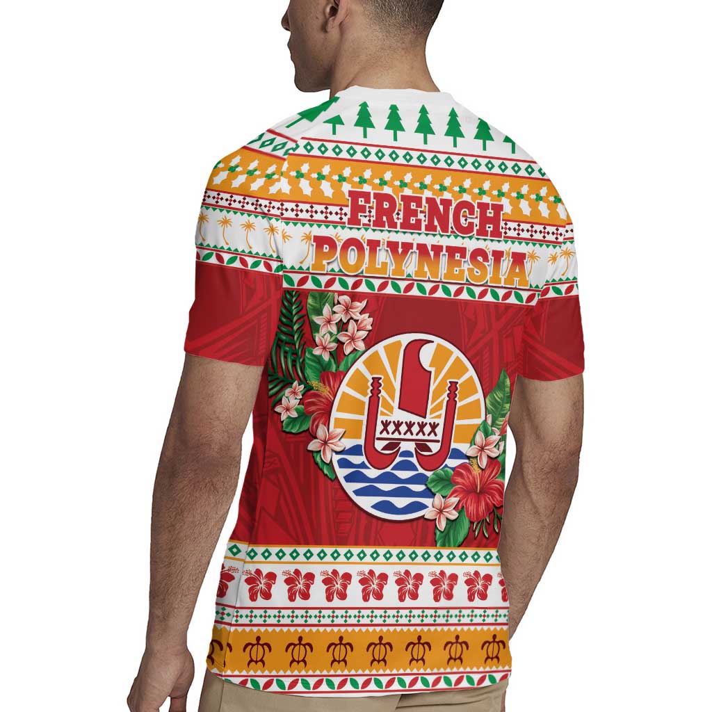 French Polynesia Christmas Rugby Jersey Coat Of Arms Merry Xmas LT05 - Polynesian Pride