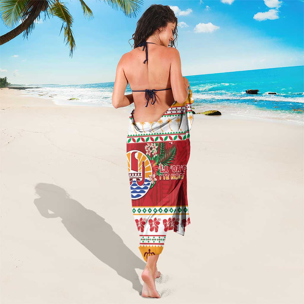 French Polynesia Christmas Sarong Coat Of Arms Merry Xmas LT05 - Polynesian Pride