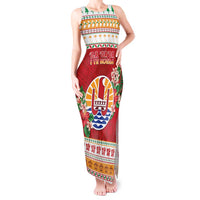 French Polynesia Christmas Tank Maxi Dress Coat Of Arms Merry Xmas LT05 Women Red - Polynesian Pride