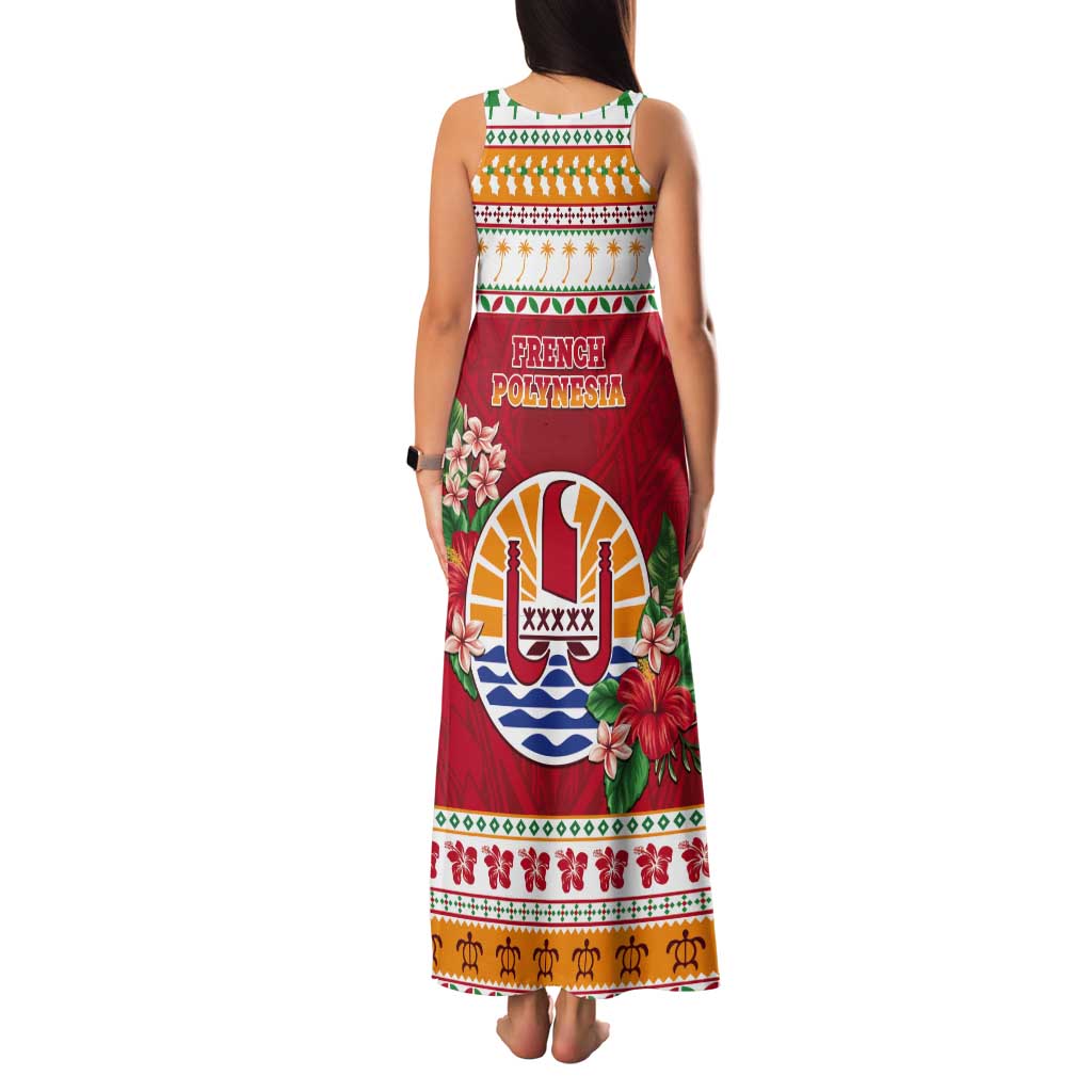 French Polynesia Christmas Tank Maxi Dress Coat Of Arms Merry Xmas LT05 - Polynesian Pride