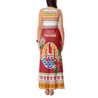 French Polynesia Christmas Tank Maxi Dress Coat Of Arms Merry Xmas LT05 - Polynesian Pride