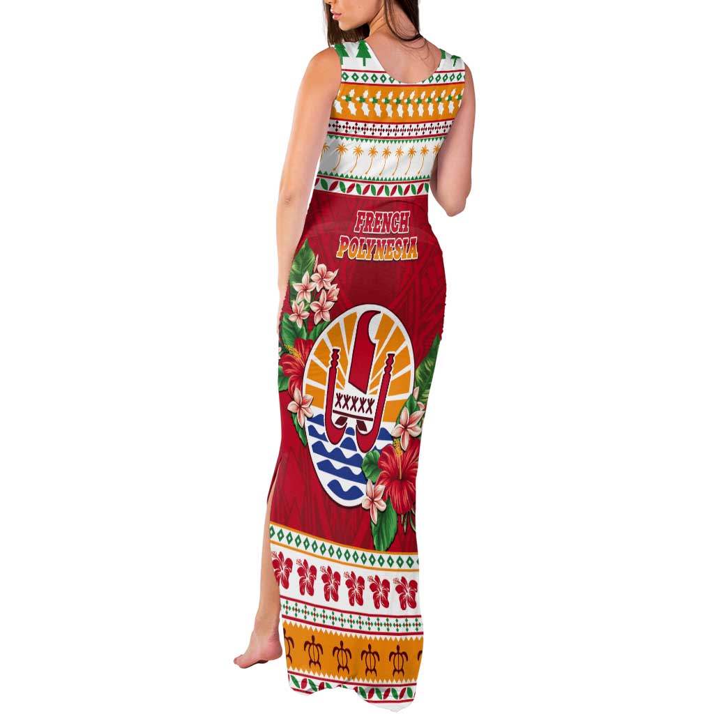 French Polynesia Christmas Tank Maxi Dress Coat Of Arms Merry Xmas LT05 - Polynesian Pride