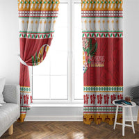 French Polynesia Christmas Window Curtain Coat Of Arms Merry Xmas LT05 - Polynesian Pride