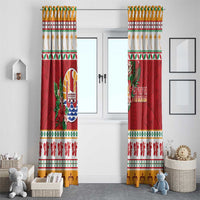 French Polynesia Christmas Window Curtain Coat Of Arms Merry Xmas LT05 - Polynesian Pride
