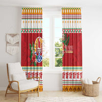 French Polynesia Christmas Window Curtain Coat Of Arms Merry Xmas LT05 - Polynesian Pride