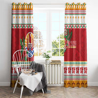 French Polynesia Christmas Window Curtain Coat Of Arms Merry Xmas LT05 - Polynesian Pride