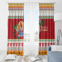French Polynesia Christmas Window Curtain Coat Of Arms Merry Xmas LT05 - Polynesian Pride