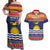 Kiribati Christmas Couples Matching Off Shoulder Maxi Dress and Hawaiian Shirt Coat Of Arms Tekeraoi Te Kiritimati