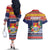 Kiribati Christmas Couples Matching Off The Shoulder Long Sleeve Dress and Hawaiian Shirt Coat Of Arms Tekeraoi Te Kiritimati