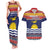 Kiribati Christmas Couples Matching Tank Maxi Dress and Hawaiian Shirt Coat Of Arms Tekeraoi Te Kiritimati