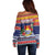 Kiribati Christmas Off Shoulder Sweater Coat Of Arms Tekeraoi Te Kiritimati