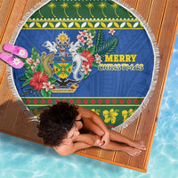 Solomon Islands Christmas Beach Blanket Coat Of Arms Merry Xmas LT05 - Polynesian Pride