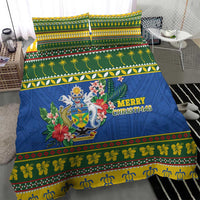 Solomon Islands Christmas Bedding Set Coat Of Arms Merry Xmas LT05 - Polynesian Pride