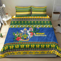 Solomon Islands Christmas Bedding Set Coat Of Arms Merry Xmas LT05 - Polynesian Pride