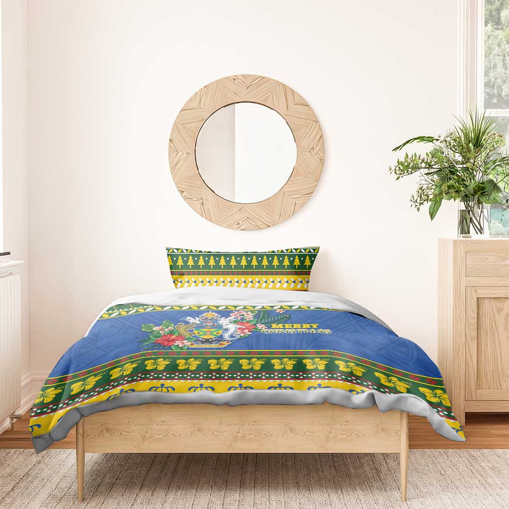 Solomon Islands Christmas Bedding Set Coat Of Arms Merry Xmas LT05 - Polynesian Pride