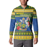 Solomon Islands Christmas Button Sweatshirt Coat Of Arms Merry Xmas LT05 - Polynesian Pride