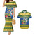 Solomon Islands Christmas Couples Matching Mermaid Dress and Hawaiian Shirt Coat Of Arms Merry Xmas