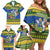 Solomon Islands Christmas Family Matching Off Shoulder Short Dress and Hawaiian Shirt Coat Of Arms Merry Xmas