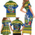 Solomon Islands Christmas Family Matching Short Sleeve Bodycon Dress and Hawaiian Shirt Coat Of Arms Merry Xmas