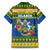 Solomon Islands Christmas Family Matching Short Sleeve Bodycon Dress and Hawaiian Shirt Coat Of Arms Merry Xmas