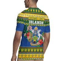 Solomon Islands Christmas Rugby Jersey Coat Of Arms Merry Xmas LT05 - Polynesian Pride