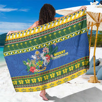 Solomon Islands Christmas Sarong Coat Of Arms Merry Xmas LT05 One Size 44 x 66 inches Green - Polynesian Pride