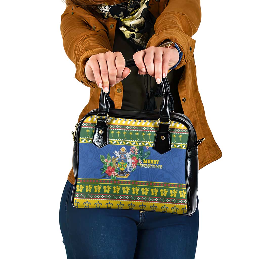 Solomon Islands Christmas Shoulder Handbag Coat Of Arms Merry Xmas LT05 One Size Green - Polynesian Pride