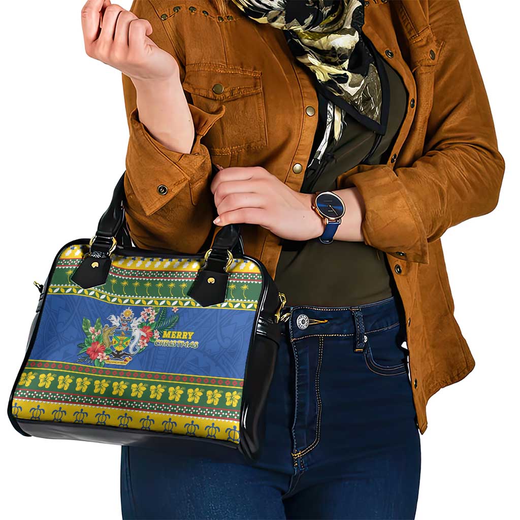 Solomon Islands Christmas Shoulder Handbag Coat Of Arms Merry Xmas LT05 - Polynesian Pride